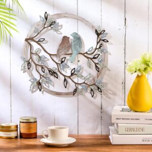 Ferraycle Metal Wall Art Bird on Tree Branch Silhouette Bird Art Decor for Living Room - Image 3