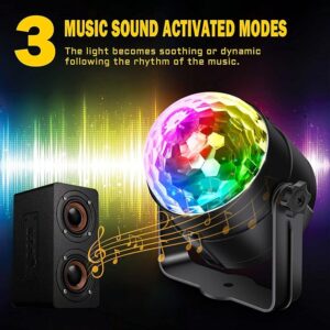 Apeocose 2-Pack Disco Ball Party Lights Sound Activated Remote Control Music Sync DJ Strobe Stage Lamp - Image 4