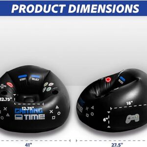 Inflatable Gaming Chair for Kids & Teens with Cup Holders and Side Pocket - Image 3