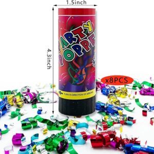 8 PCS Confetti Poppers Cannons for Wedding Birthday Graduation Baby Shower Anniversary Party Supplies Decorations and Favors - Image 3