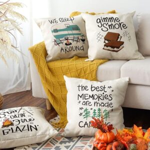 AVOIN colorlife Camper Trailer Campfire Throw Pillow Covers - Image 4