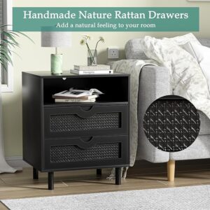 Giluta Rattan Nightstand with 2 Drawers - Image 4