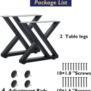 Industrial 16" Coffee Table Legs, Metal Desk Legs Black Industrial Modern Bench Chair Base - Image 8