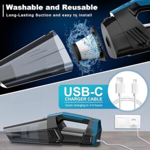 Cordless Car Vacuum Lightweight High Power Handheld Vacuum Cleaner with LED Light - Image 5