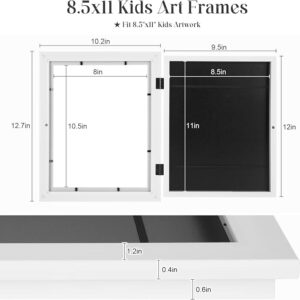 [2-Pack] Kids Art Frames, 8.5x11 Front Opening Kids Artwork Frames Changeable - Image 3